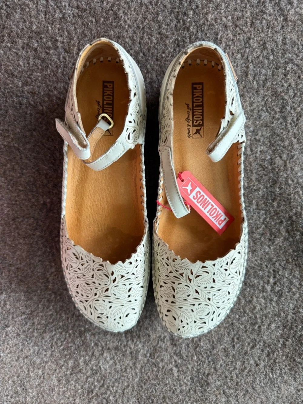Pikolinos White Cutout Mary Jane Shoes - Picture 2 of 4